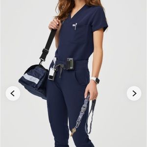 COPY - Figs navy blue Zamora joggers and catarina shirt bundle